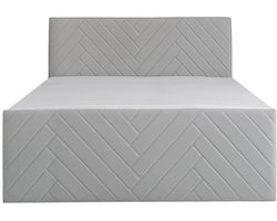 Vente-unique Boxspringbed fluweel lichtgrijs 180 x 200 cm (Super King Size Bed)