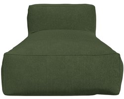 Vente-unique Chaise longue van groen ribfluweel NOUMARA