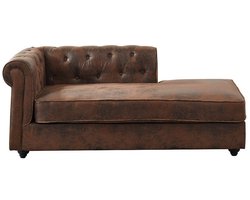 Vente-unique Chesterfield chaise longue - Hoek rechts - SHIREL van microvezel met lived-in leeraspect L 170 cm x H 73 cm x D 85 cm