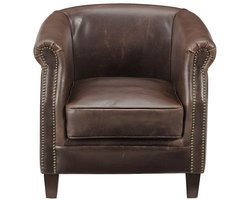 Vente-unique Clubfauteuil van leer met lived-in uiterlijk ENGUERRAND
