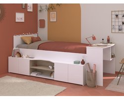 Vente-unique Combinatiebed hout natuurlijk licht 90 x 200