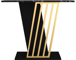 Vente-unique Consoletafel - Zwart marmereffect en goud - ORSONA