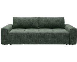 Vente-unique Converteerbare Vierzitsbank van groen gestructureerd textiel MINTURNO