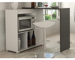Vente-unique Draaibaar barmeubel SATURNE - Wit en beton L 172 cm x H 100 cm x D 39.6 cm