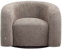 Vente-unique Draaibare fauteuil in taupe boucléstof LAPIOTA van Maison Céphy