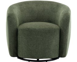 Vente-unique Draaifauteuil van olijfgroene stof - VEREIDE