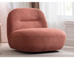 Vente-unique Draaifauteuil van terracottakleurige stof met textuur POZETI