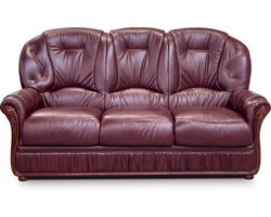 Vente-unique Driezitsbank DAPHNE van 100% buffelleer - Bordeaux-rood