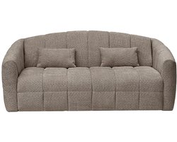 Vente-unique Driezitsslaapbank express in boucléstof taupe - Slaapruimte 140 cm - Matras 13 cm RETUNA