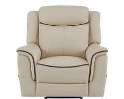 Vente-unique Elektrische relax-fauteuil van beige leer ADELIO
