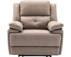 Vente-unique Elektrische relaxfauteuil van stof - Taupe - DOLENE