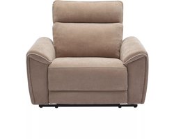 Vente-unique Elektrische relaxfauteuil van taupegrijze stof DJARALO L 120 cm x H 106 cm x D 96 cm