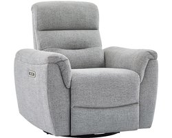 Vente-unique Elektrische relaxzetel in grijze textielbekleding - BREVIO