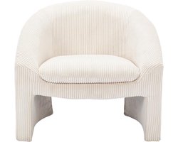 Vente-unique Fauteuil in gebroken wit ribfluweel OSSANA