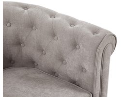 Vente-unique Fauteuil in grijze stof - CHESTERFIELD