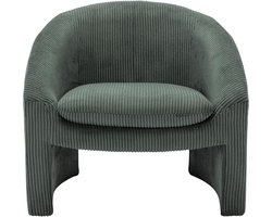 Vente-unique Fauteuil in groen ribfluweel OSSANA