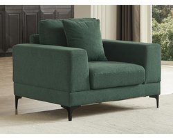Vente-unique Fauteuil in groene textuurstof - JAMOLO