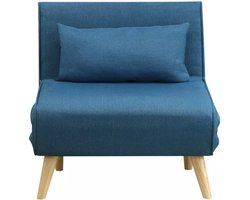 Vente-unique Fauteuil POSIO - Bedbank van stof - Blauw