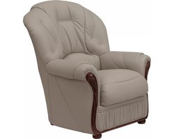 Vente-unique Fauteuil van 100% taupegrijs buffelleder DAPHNE
