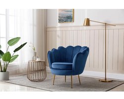 Vente-unique Fauteuil van fluweel DANDELION - Donkerblauw - van Pascal Morabito