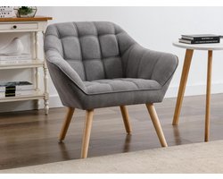 Vente-unique Fauteuil van grijze stof CASERTA