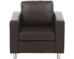 Vente-unique Fauteuil van kunstleer ACKLEY - Bruin