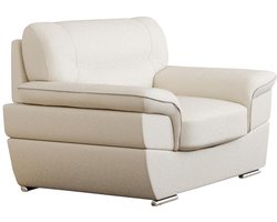 Vente-unique Fauteuil van leer THIBAULT - ivoor