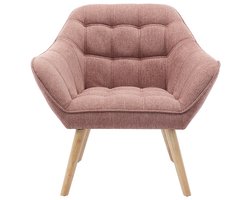 Vente-unique Fauteuil van roze gechineerde stof CASERTA