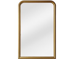 Vente-unique Grote spiegel van paulowniahout - B. 120 x H. 190 cm - Goudkleurig met messing effect - HELOISE