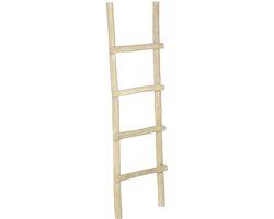 Vente-unique Handdoekenrek ladder van massief teakhout - Naturelkleur - FODNA