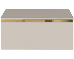 Vente-unique Hangend nachtkastje met 1 lade - Beige en goudkleurig - VUKIA van Pascal Morabito