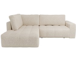 Vente-unique Hoekbank met hoek links in gemêleerd beige stof - LORIONA