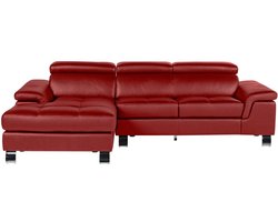 Vente-unique Hoekbank van leer MISHIMA - Rood - Hoek links