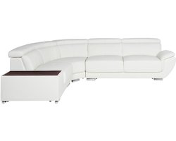 Vente-unique Hoekbank van leer NAHIA - Wit - Hoek links