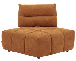 Vente-unique Hoekfauteuil met schuivende rugleuning van terracottakleurige stof met textuur APOLIU