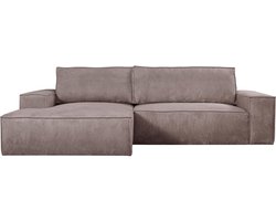 Vente-unique Hoekslaapbank AMELIA van PASCAL MORABITO - Ribfluweel - Lichtpaars - Hoek links