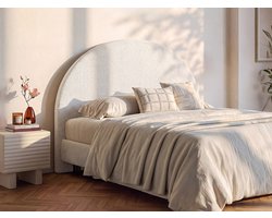 Vente-unique Hoofdbord 140 cm - Getextureerde stof - Beige - PANIOTI
