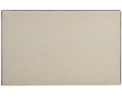 Vente-unique Hoofdbord met afneembare hoes 150 cm - Katoen en linnen - Beige en zwart - CHESMA