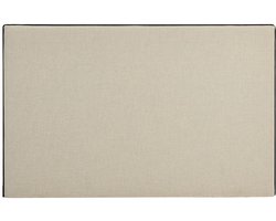 Vente-unique Hoofdbord met afneembare hoes 170 cm - Katoen en linnen - Beige en zwart - CHESMA