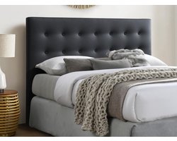 Vente-unique Hoofdbord met capitonnage 160 cm - Kunstleer - Zwart - FRANCESCO