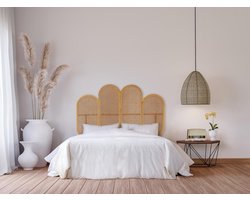 Vente-unique Hoofdbord van 140 cm - Gevlochten rotan - Naturel - NILOMI L 140 cm x H 130 cm x D 6 cm
