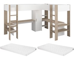 Vente-unique Hoogslaper hout natuurlijk licht 90 x 200 cm