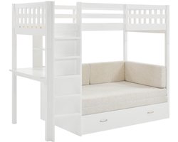 Vente-unique Hoogslaper hout wit 90 x 190 cm ORPELIA