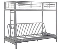 Vente-unique Hoogslaper metaal zilverkleurig 90 x 190 cm