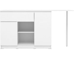 Vente-unique Keukeneiland met 2 deuren, 1 lade en 2 nissen - Wit - TUNORI L 169.8 cm x H 90.5 cm x D 70 cm
