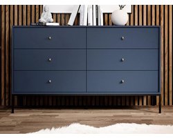 Vente-unique Ladekast BOGDAN - 6 laden - Blauw