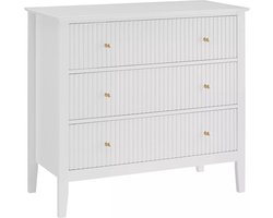 Vente-unique Ladekast met 3 lades van mdf - Wit - NARIVA L 90 cm x H 80 cm x D 40 cm