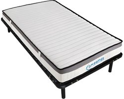 Vente-unique Lattenbodem + matras 90 x 200 cm schuim met vormgeheugen dikte 19 cm - ORTHOMEMORY II van DREAMEA
