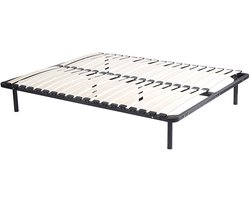 Vente-unique Lattenbodem - Zelf te monteren 120 x 190 cm - 2 x 19 latten - Met poten - Zwart - KALISTA van YSMÉE