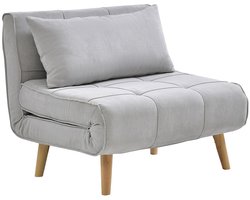 Vente-unique Lichtgrijze stoffen slaapbank CHILA
